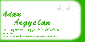 adam argyelan business card